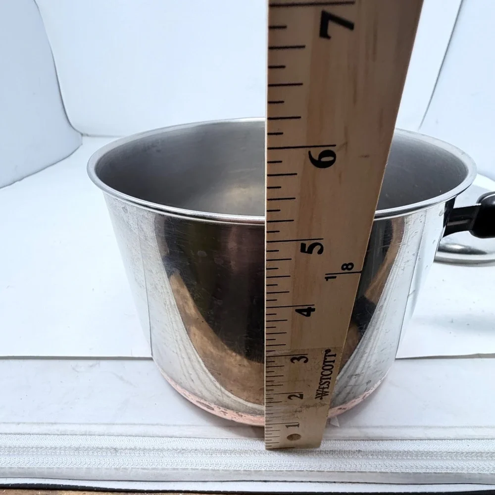 Vintage Revere Ware Pre 1968 3 Qt Copper Bottom Saucepan Pot Lid Process Patent